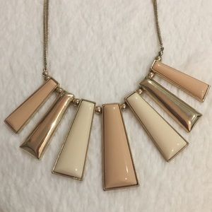 Tan, White & Gold Necklace